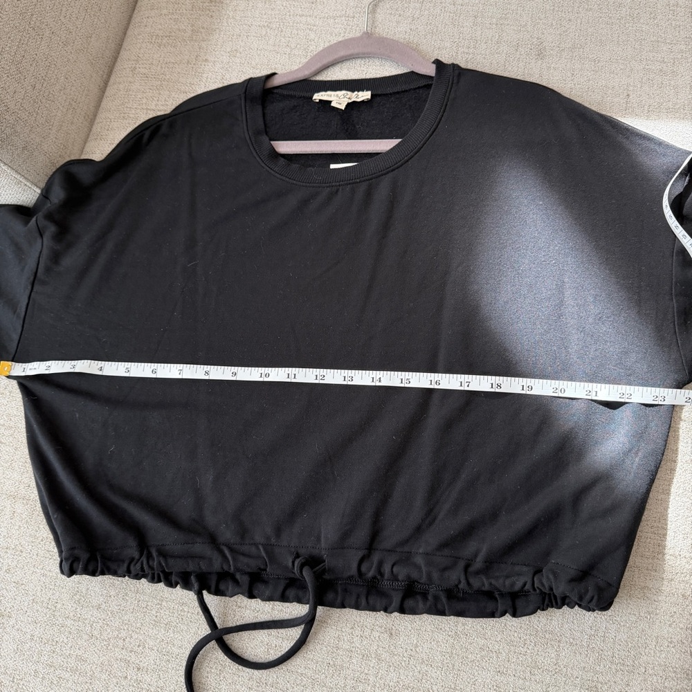 🖤 EXPRESS Modal Super Soft Tie-Hem Pullover Sweatshirt - Picture 6 of 9